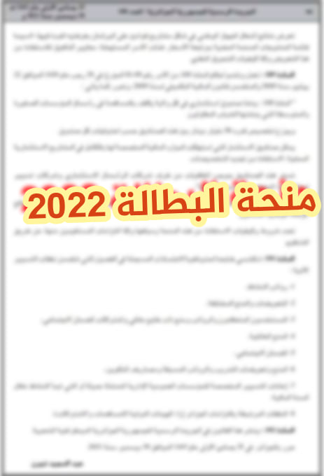 رسميا..شروط الاستفادة من منحة البطالة 2022