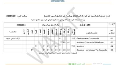 عرض عمل بالشركة الوطنية للهندسة المدنية والبناء GCB