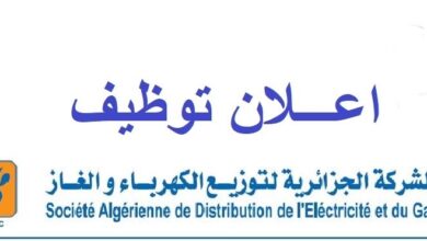اعلان توظيف بالشركة الجزائرية للكهرباء والغاز -التوزيع SONELGAZ