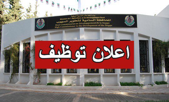 اعلان توظيف بالمحافظة السامية لتطوير السهوب بولايات الجلفة المسيلة السعيدة تبسة