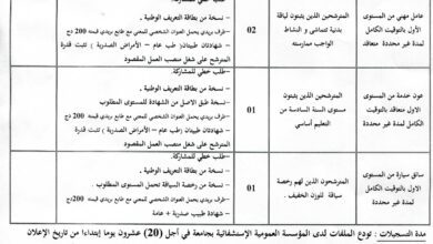 اعلان توظيف بالمؤسسة العمومية الاستشفائية الجامعة المغير