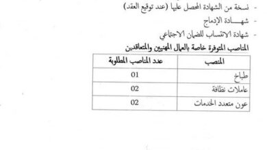 اعلان عن تواجد مناصب عمل على مستوى مفتشية الاقسام للجمارك بعين صالح للادماج المهني