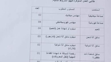 مطلوب يد عاملة بمصنع الأجر عموري توفيق الأغواط 46 منصب