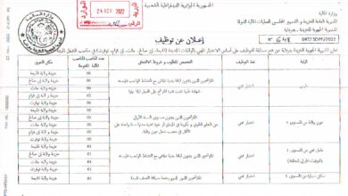 اعلان توظيف بمديرية الجهوية للخزينة بولايات الجديدة