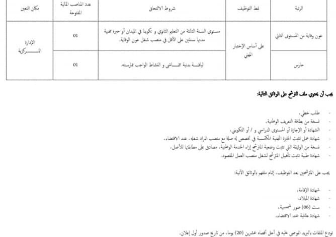 اعلان توظيف بلادارة المركزية لوزارة الاتصال