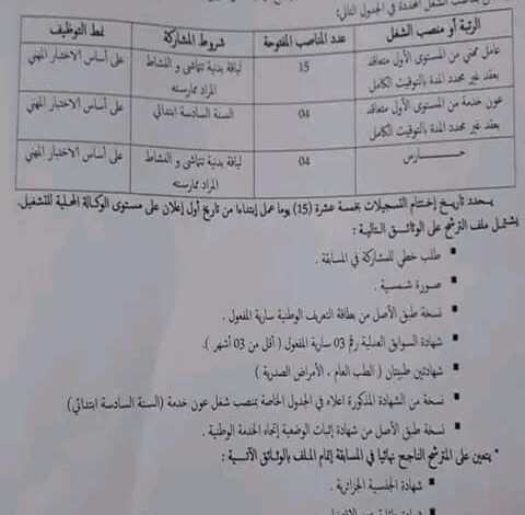 اعلان توظيف بالمؤسسة العمومية الاستشفائية عين تيموشنت