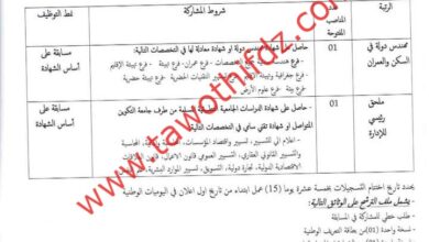 اعلان توظيف بمديرية السكن عين تموشنت