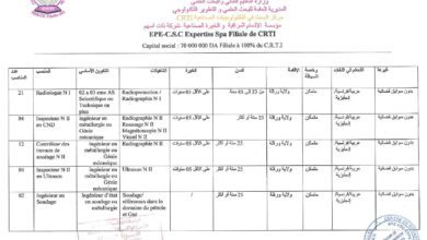اعلان توظيف بمؤسسة الألحام المراقبة والخبرة الصناعية شركة ذات أسهم