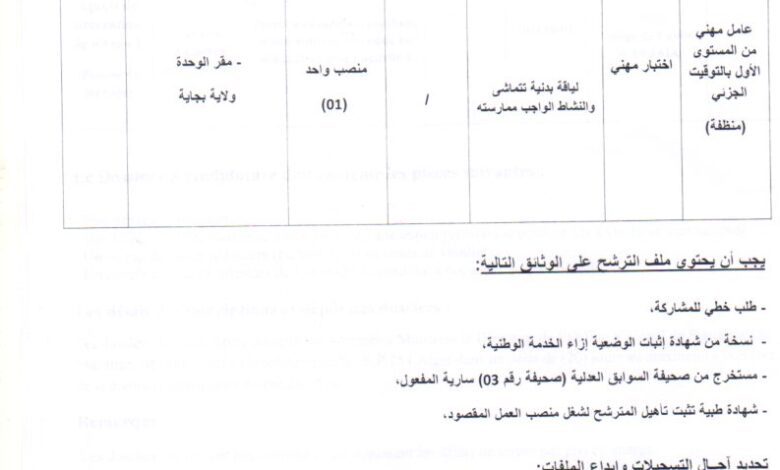 اعلان توظيف بالديوان الوطني للاشارة البحرية