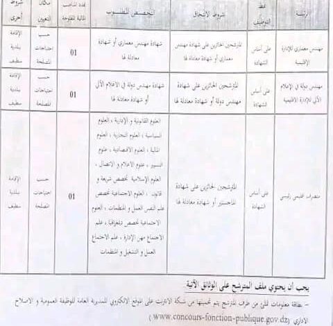 اعلان توظيف ببلدية سطيف