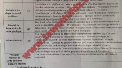 اعلان توظيف بالمستشفى الجامعي تيزي وزو 49 منصب