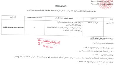 اعلان توظيف بمديرية السياحة جانت