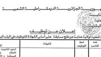 اعلان توظيف بمديرية الادارة المحلية لولاية عنابة