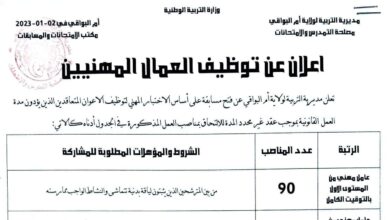 اعلان توظيف بمديرية التربية لولاية أم البواقي 125 منصب