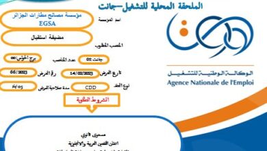 عرض عمل بمؤسسة مصالح المطارات الجزائر EGSA