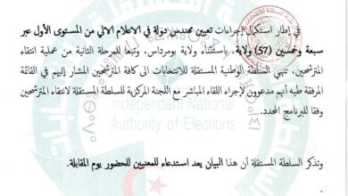 قوائم المترشحين لمسابقة السلطة الوطنية للانتخابات 57 ولاية