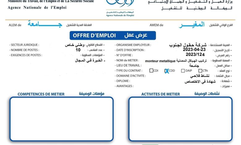 عرض عمل بشركة حقول الجنوب المغير