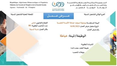 عروض عمل بوكالة التشغيل المسيلة 11 منصب