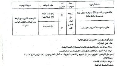 اعلان توظيف بالمركز الوطني للتموين بالتجهيزات والوسائل التعليمية وصيانتها بولايات الجلفة.قالمة.عنابة