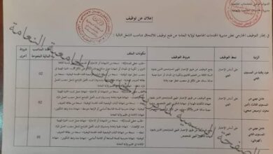 اعلان توظيف بمديرية الخدمات الجامعية لولاية النعامة
