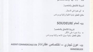 عرض عمل في مؤسسات العمومية لطالبي العمل في كل القطر الوطني