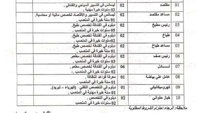 عرض عمل بشركة BAYAT CATERING في عدة تخصصات