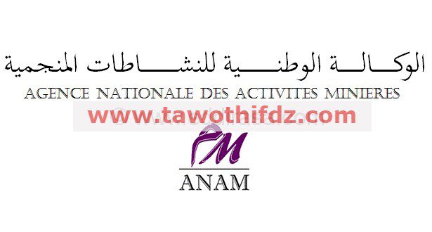 إعلان عن توظيف بالوكالة الوطنية للنشاطات المنجمية ANAM