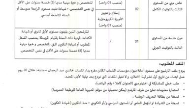 اعلان توظيف بديوان مؤسسات الشباب لولاية عنابة