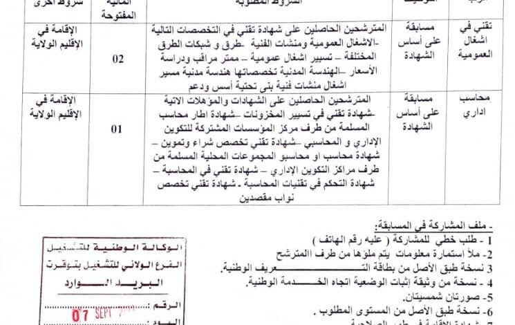 اعلان توظيف بمديرية الأشغال العمومية لولاية توقرت