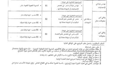 اعلان توظيف بمديرية الجهوية للخزينة بشار ولايات بشار وتندوف