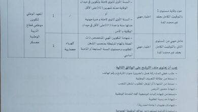 اعلان توظيف بمعهد الوطني لتكوين موظفي قطاع التربية الوطنية معسكر