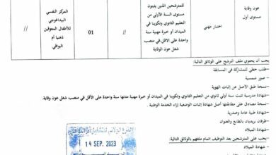 اعلان توظيف بالمركز النفسي البيداغوجي للأطفال المعوقين ذهنيا بأم البواقي