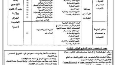 اعلان توظيف بالمديرية الجهوية للخزينة ولاية الجزائر