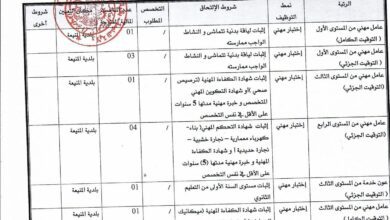 اعلان توظيف ببلدية المنيعة