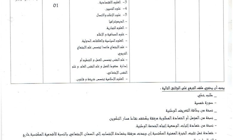 اعلان توظيف بالمؤسسة العمومية الاستشفائية بحجوط تيبازة