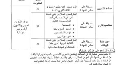 اعلان توظيف بمركز التكوين المهني والتمهين أول نوفمبر غرداية