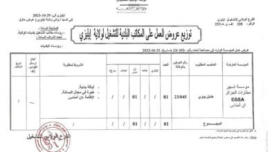 عرض عمل بمؤسسة تسيير مطارات الجزائر عين اميناس EGSA