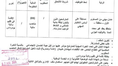 اعلان توظيف ببلدية أولاد موسى ولاية بومرداس