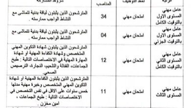 اعلان توظيف بمديرية التربية لولاية تمنراست 75 منصب