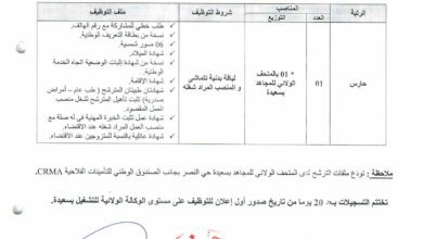 اعلان توظيف بالمتحف الولائي للمجاهد بسعيدة