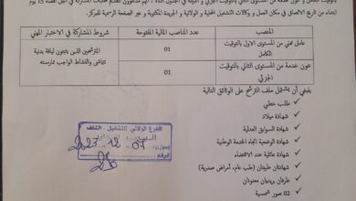 اعلان توظيف بمركز النفسي البيداغوجي للأطفال المعاقين ذهنيا بوادي الفضة الشلف
