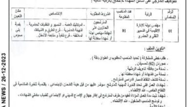 اعلان توظيف ببلدية بني مسوس ولاية الجزائر