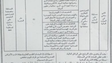 اعلان توظيف بمديرية الموارد المائية قسنطينة