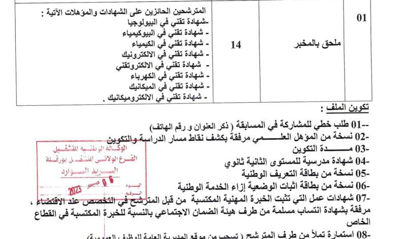 اعلان توظيف بمديرية التربية لولاية ورقلة 14 منصب
