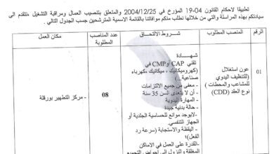 اعلان توظيف بالديوان الوطني للتطهير ONA ورقلة