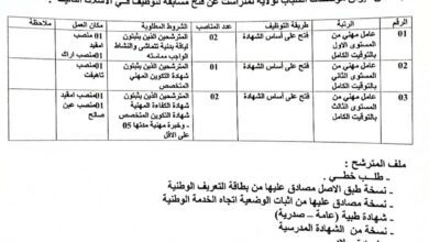 اعلان توظيف بديوان مؤسسات الشباب لولاية تمنراست