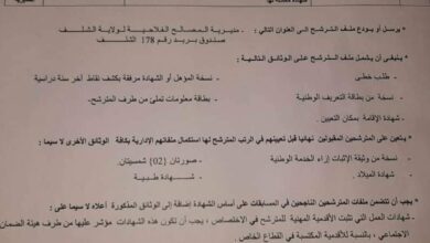 اعلان توظيف بمديرية المصالح الفلاحية لولاية الشلف