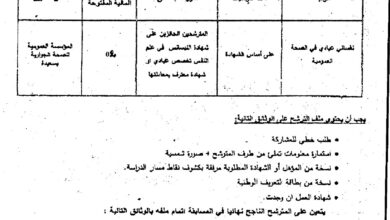 اعلان توظيف بالمؤسسة العمومية للصحة الجوارية سعيدة