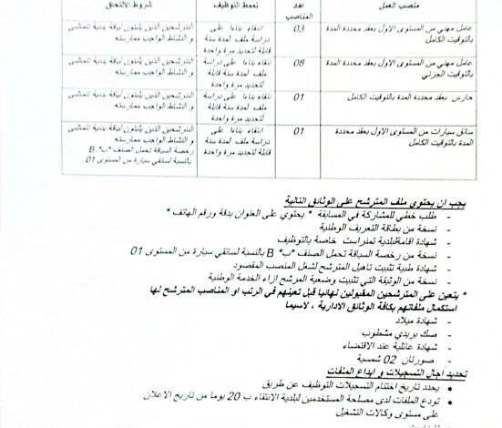 اعلان توظيف ببلدية تمنراست 13 منصب
