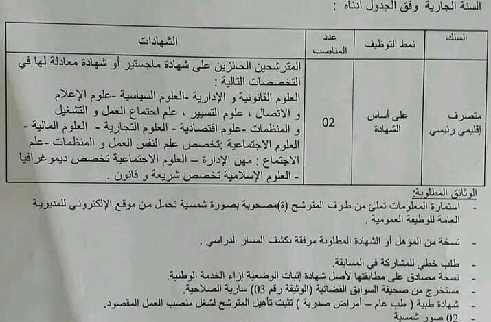اعلان توظيف ببلدية سطاوالي ولاية الجزائر